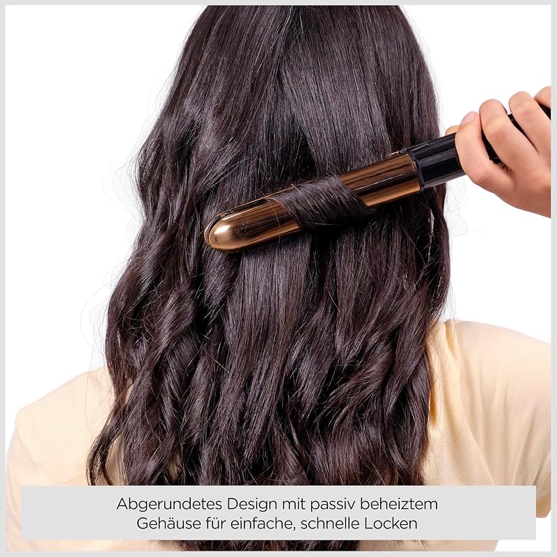 Straight And Curl Brilliance Glätteisen – Titanplatten, Anti-Frizz Ionen-Technologie, schnelles Aufheizen in 15 Sekunden, Locken und Glätten, 5 Temperaturstufen bis 235°C, ST482E