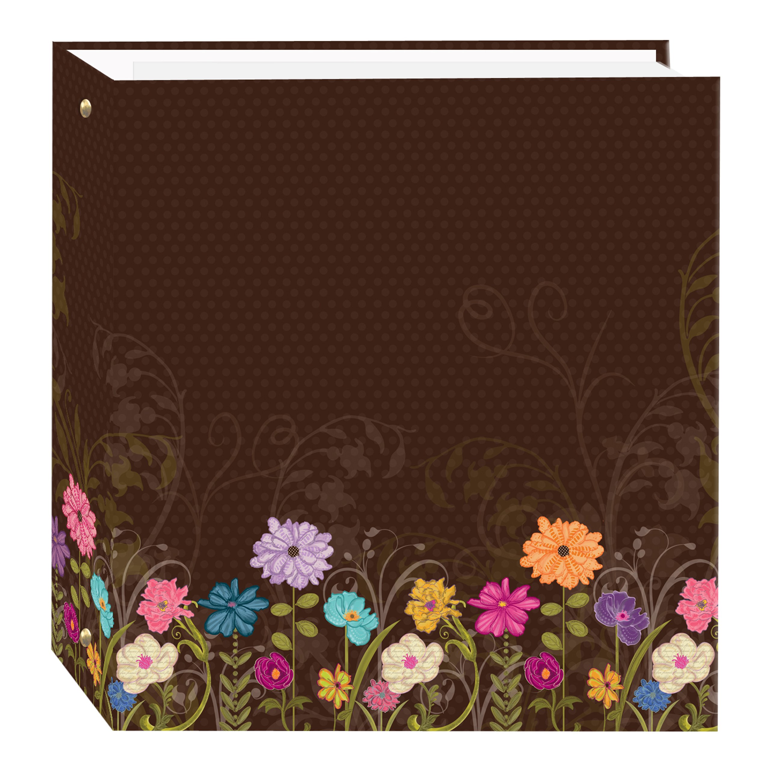 Pioneer Photo Albums Magnetic 3-Ring Photo Album 100 Page, Choc, Pvc Plastic, Chocolate Garden