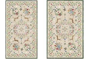 Gertmenian Indoor Holiday Area Rug - 2x4 Extra Small (2-Pack), Durable, Easy-Cleaning & Non-Shedding, Ideal for High Traffic Areas in Living Room, Entryway - Yuletide, Beige, 28031