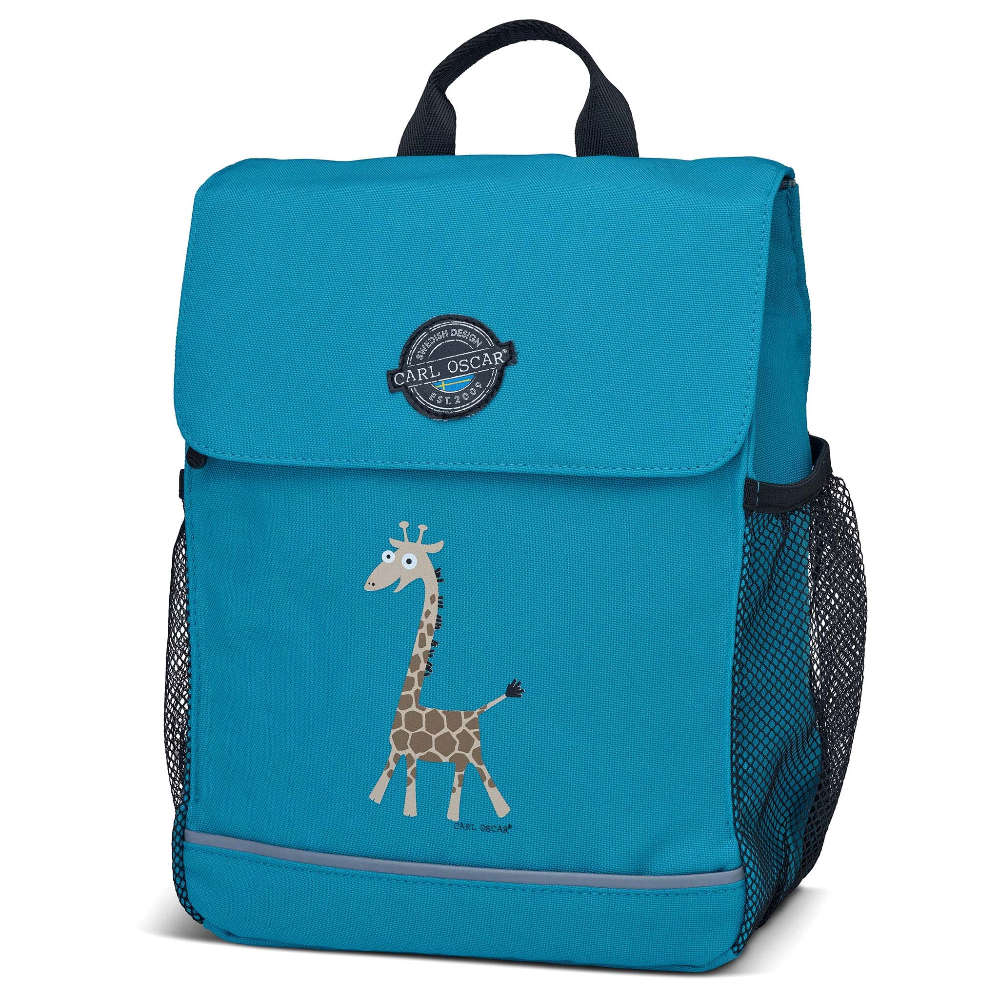 Carl Oscar Children's Backpack I 8 Litres I Name Plate I Water-Repellent I Reflectors I Carry Handles (Turquoise), turquoise