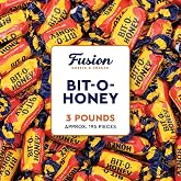 Honey Candy, Individually Wrapped Sweets, 3lbs | Approx. 195 Individually Wrapped Pieces of Real Honey Almond Taffy, Gluten-Free, Heat-Sealed Bag