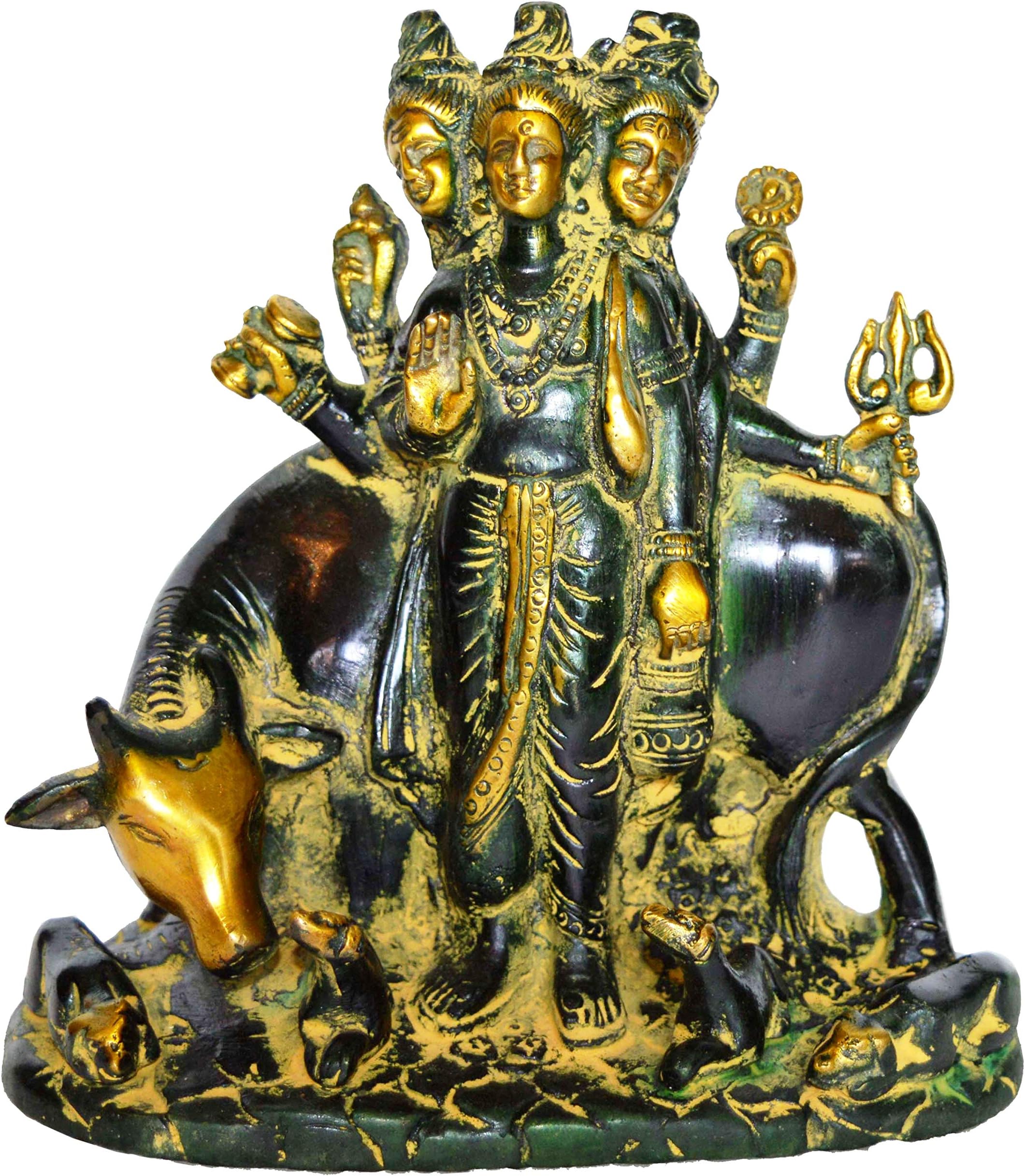 Shrinath Handicrafts Brass Antique Tridev Burma VishnuMahesh