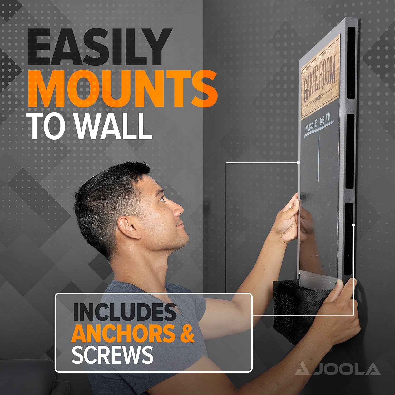 JOOLA Game Room Organizer and Dart Scoreboard Includes Ping Pong Paddle Holder for 6 Rackets, Table Tennis Ball Basket, Black Dry Erase Board with White Liquid Chalk Markers, & Hanging Hardware : Sports & Outdoors