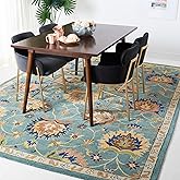 SAFAVIEH Area Rug 8x10 - Heritage Collection - Large - Light Blue, Handmade Wool, Traditional Oriental Design, Ideal for Livi