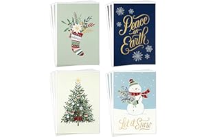 Hallmark Boxed Christmas Cards Assortment, Let it Snow (4 Designs, 12 Cards and Envelopes)