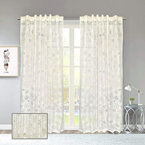 Buy Linenwalas Designer Polyester Window Sheer Curtain Pair Of 2