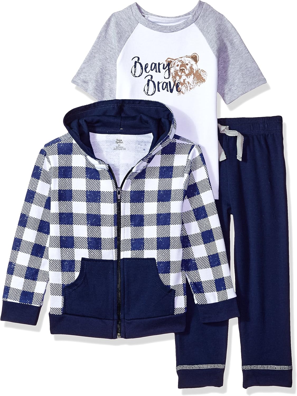 Yoga Sprout Unisex Baby Cotton Hoodie, Bodysuit or Tee Top, and Pant: Clothing