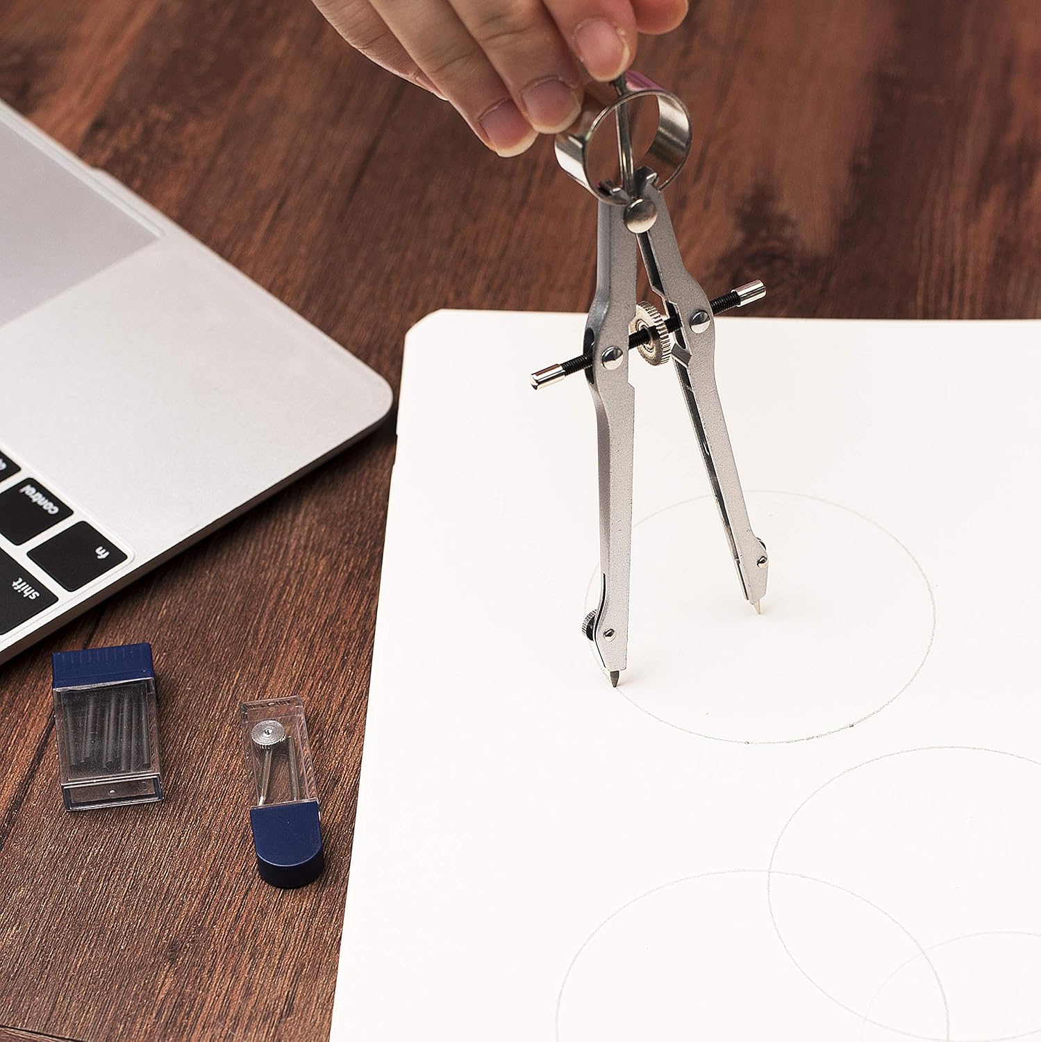 Mr. Pen- Compass for Geometry, Extra Lead, Metal Compass, Professional Compass, Compass Drawing Tool, Drawing Compass, Drafting Compass, Compass for Students, Compass for Woodworking, Compass Geometry : Office Products