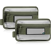 Savior Equipment Core Tactical Mesh Zipper Pouch, 9" x 5" Modular EDC Tool Organizer w/Writable ID Patches, Range Gear Utility Storage Pocket w/Hook Backing, Dump Pouch with Handle, 2-Pack