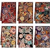 Bencailor 6 Pcs Retro Kitchen Towels 15.7 x 23.6 Inch Farmhouse Vintage Hand Towels Decorative Absorbent Dish Cloth for Bathroom Decor for Cooking Baking Cleaning(Fancy Color,Retro)