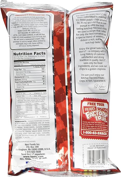 Herr S Ketchup Flavoured Potato Chips 99 22 G Amazon Co Uk Grocery