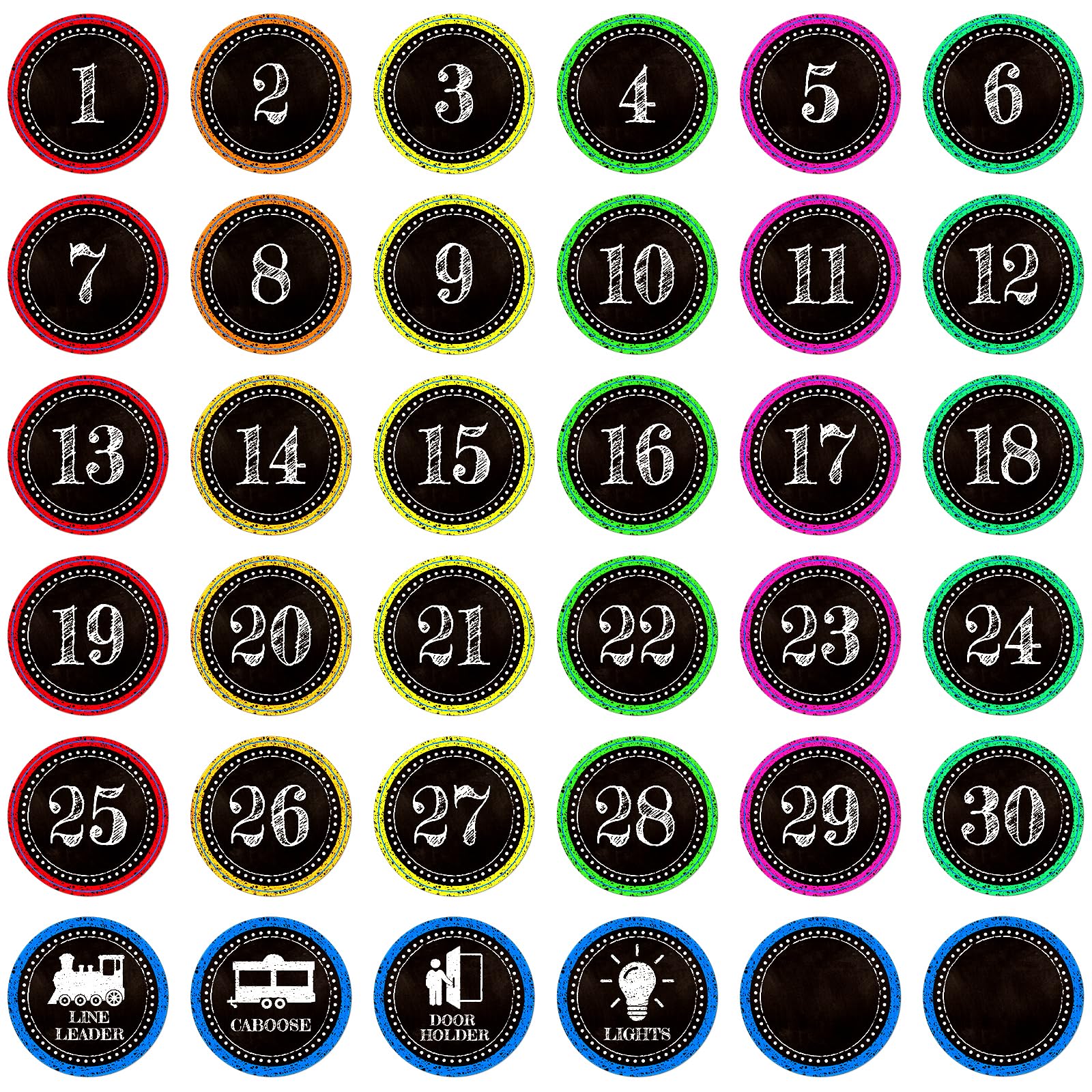Photo 1 of SICOHOME Number Spot Markers Stickers - 36Pcs Line up Spots for Classroom Floor Number Stickers for Classroom Line up Dots Numbers Floor Numbers Back to School Kindergarten Preschool Supplies