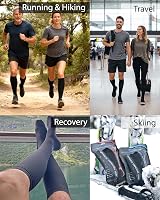 aZengear Compression Socks 20-30 mmHg Knee-High Seamless Toe Black Navy S-M view 4