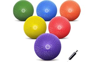 BallFUN Dodgeballs Playground Balls, Dodge Ball Set for Kids & Adults, Bouncing Kickballs Handball for Outdoor & Indoor Games - Includes Pump & Mesh Storage Bag