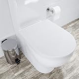 Croydex Telese Stick 'n' Lock D Shape Soft Close Toilet Seat White view 5