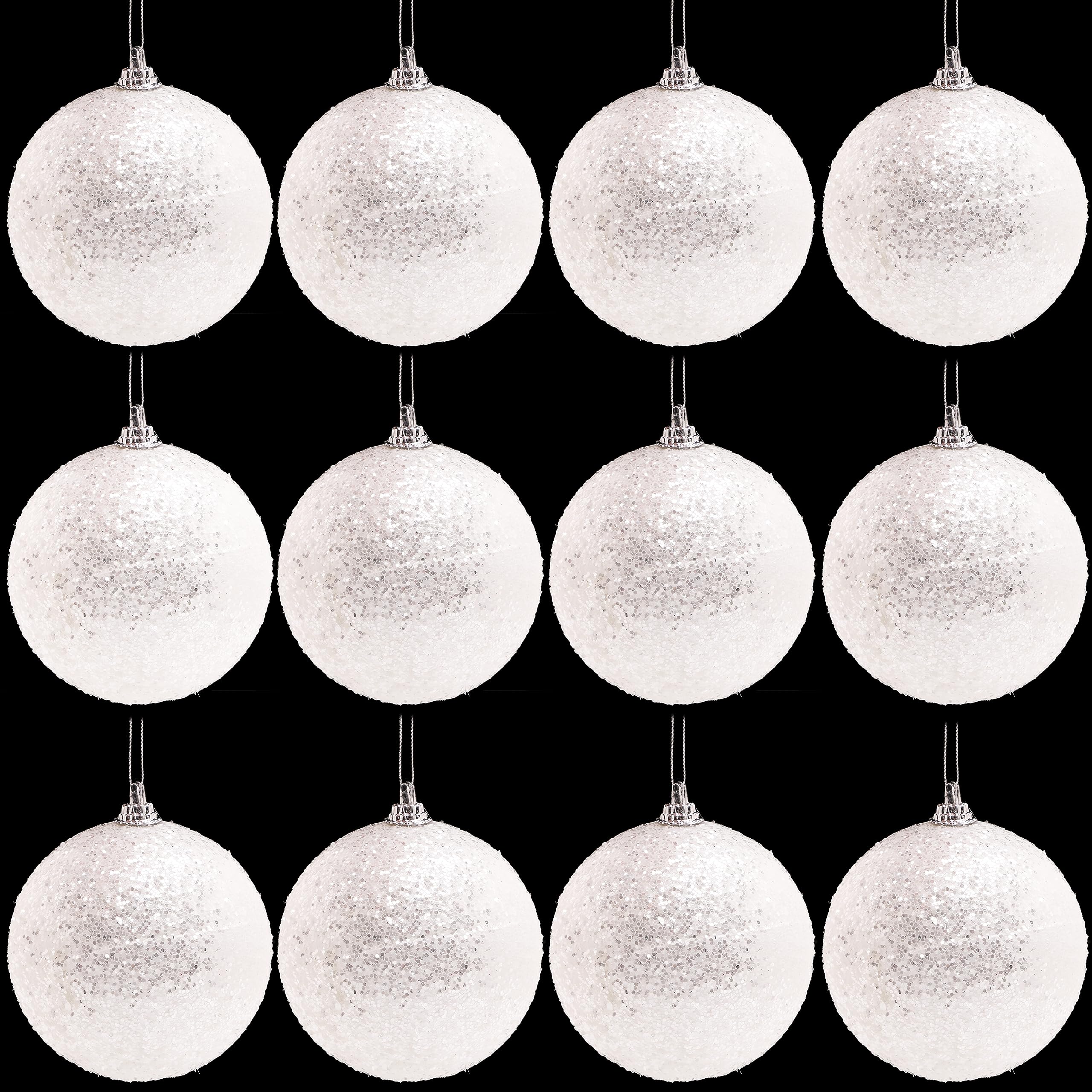 Toyland® Pack of 16-9cm Glittery Christmas Tree Baubles - Traditional Christmas Ornaments