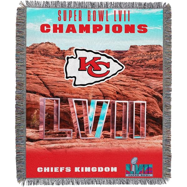 Amazon.com : Northwest The Company NFL Kansas City Chiefs Super Bowl LVII  Champions Woven Tapestry Throw Blanket, 48 x 60, Champs : Sports u0026  Outdoors