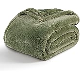 Berkshire Blanket Classic Extra-Fluffy™ Plush Throw Blanket, Soft Fuzzy Fluffy Long Hair Throw Blanket for Couch Sofa Bed, Dark Sage Green, 50x60 Inches