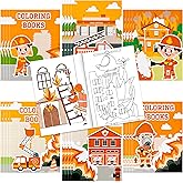 JAPBOR 24pcs Fire Truck Coloring Books, Firefighter Party Favors Color Pages Drawing Booklet Supplies, Fireman Themed DIY Art Doodle Colouring Book Bulk Painting Games Goodie Bag Fillers