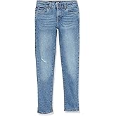 HUDSON Girls' Full-Length Stretch Denim Pants & Jeggings, Skinny Fit, High Rise Waist, True Blue Signature, 10