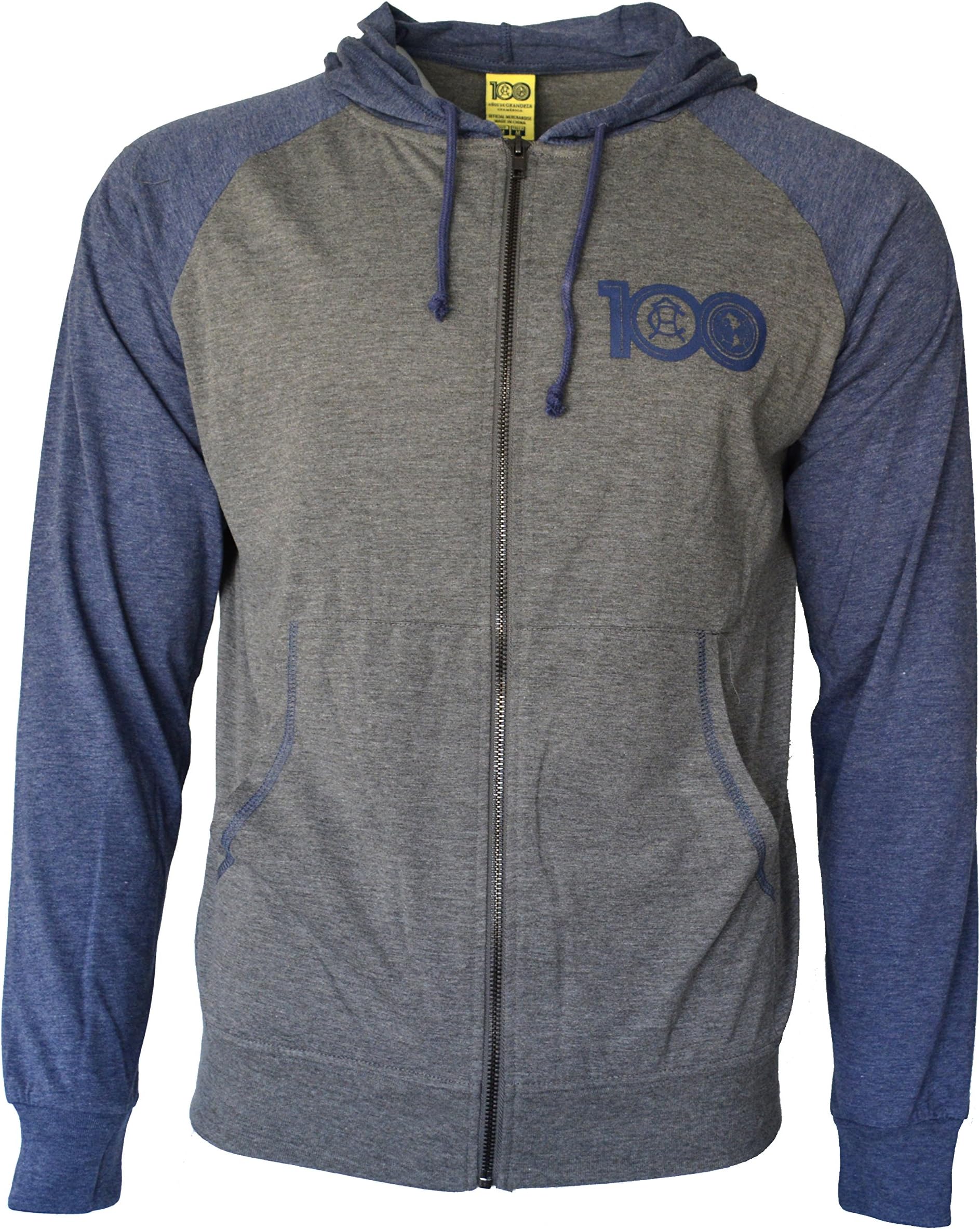 Club America Hoodie Centenario Fz Summer Light Zip up Jacket Grey Adults