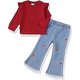 Baby Toddler Girl Clothes Outfits Kids Sweatshirt Jeans Set Denim Pants Little Girls Clothes Toddler Outfit for Girls
