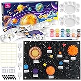Solar System Project Kit for Kids, Solar System Model Toy Kit for Kids, Learn School Space Planet Science Project of Mix Foam Balls, Planet Felt Board, Brushes, Adhesive Hooks, Instruction