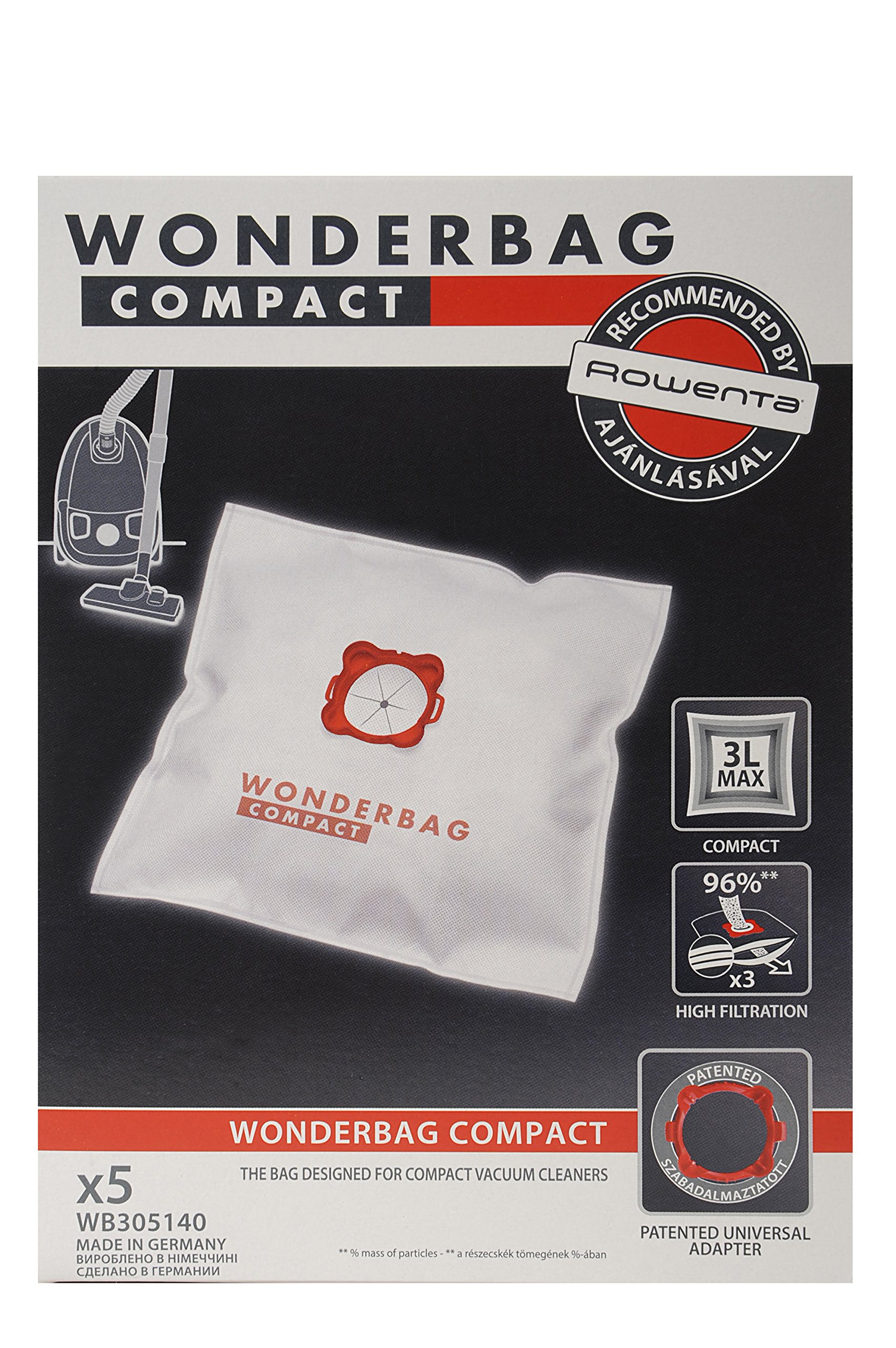 Rowenta WB305140 Vacuum Bags, Wonder rbag Compact