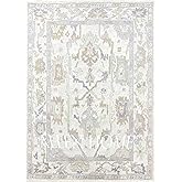 Allen Home Hand Tufted Oushak 100% Wool Rugs - Pastel Ushak Area Carpets Suitable for Living Room, Bedroom, Dining Room - Nat