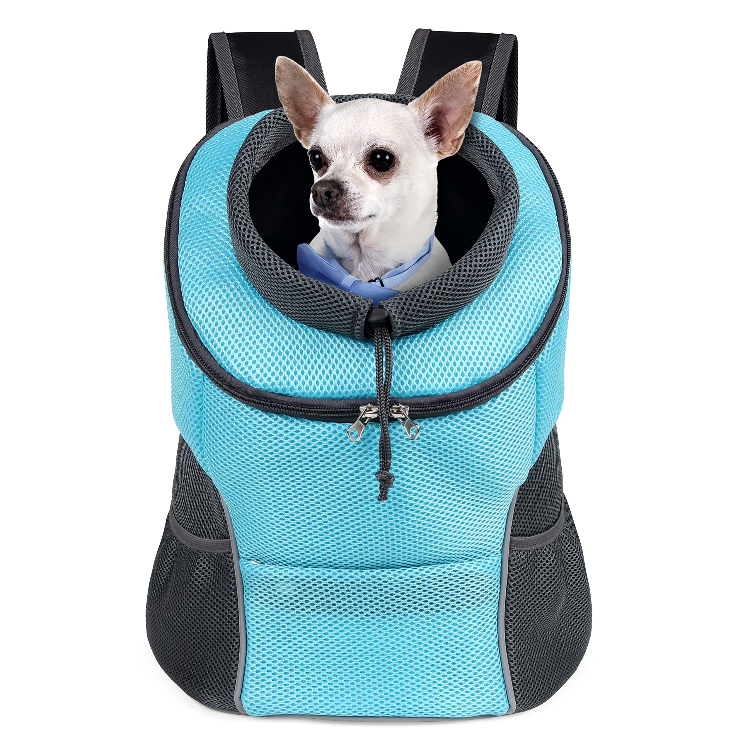 Photo 1 of WOYYHO Pet Dog Carrier Backpack with Storage Pockets Small Dog Front Backpack Adjustable Straps Dog Backpack Breathable Dog Front Carrier with Safety Belt for Travel Hiking Cycling Outdoor Use