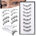 Magnetic Eyelashes Natural Look Cat Eye Wispy Magnetic Lashes with Applicator Reusable Magnetic Eyelashes without Eyeliner No Glue Needed Magnetic Lashes 2 Styles Mix Clear Band Eyelashes by JIMIRE