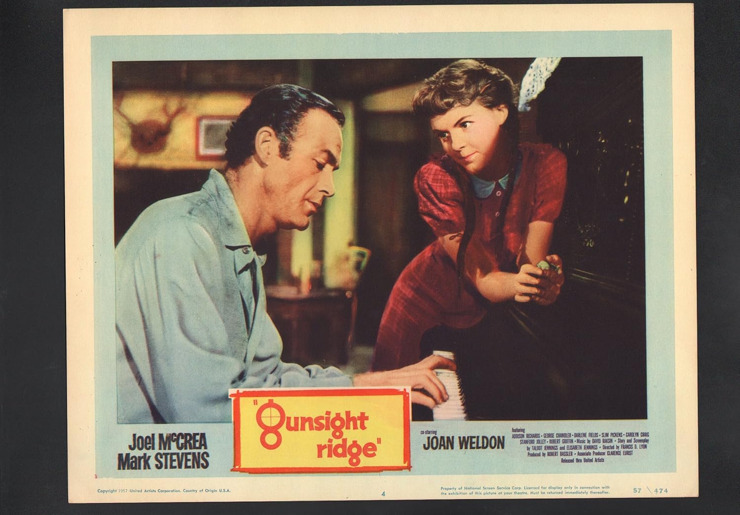 Amazon.com: MOVIE POSTER: Gunsight Ridge Lobby Card #4-1957-Joel McCrea