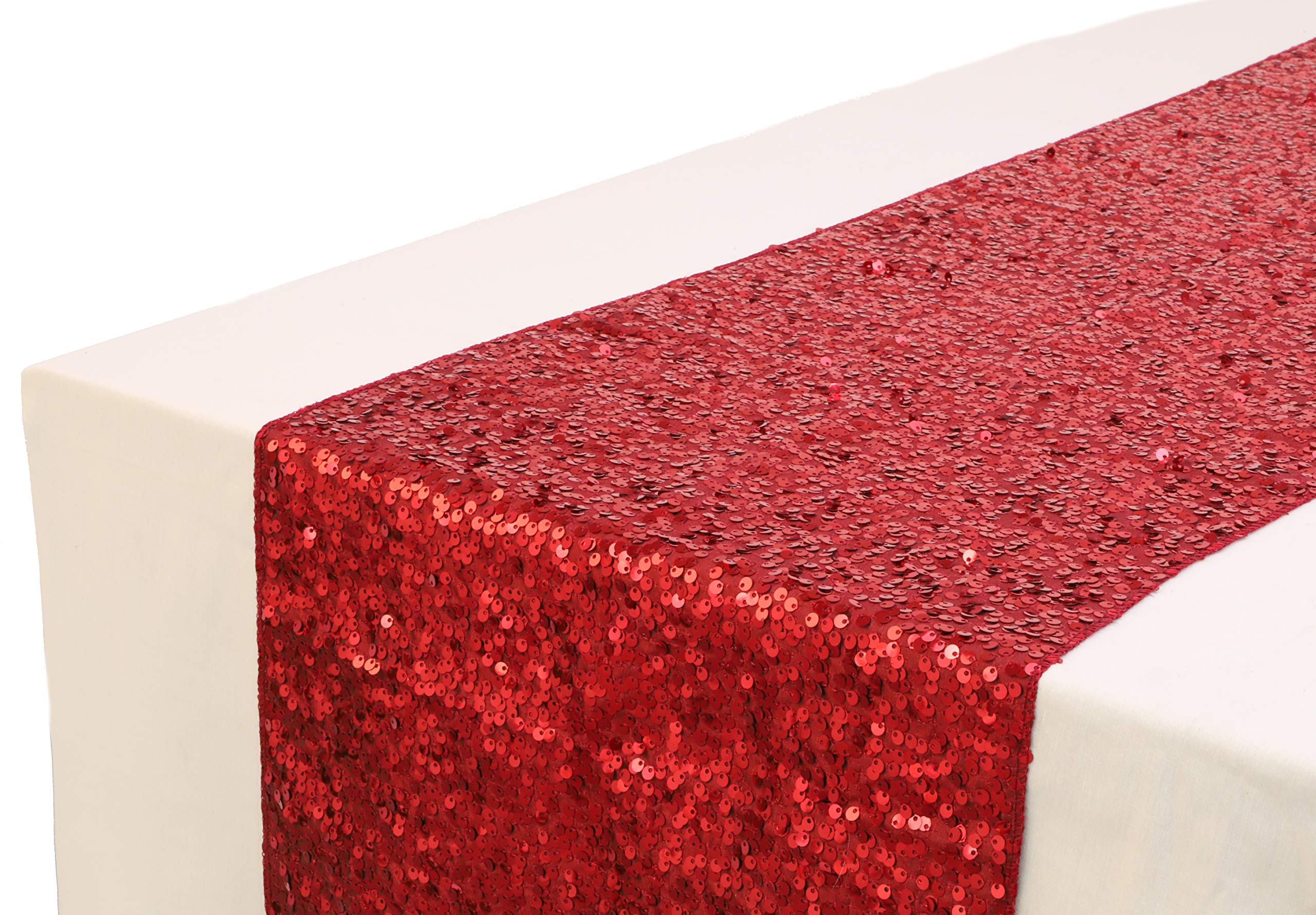 Christmas Concepts® Red Sequin Table Runner - 13" x 60" - Wedding / Party Decoration - Luxury Wedding Decoration