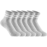 Antrop WoMen Quarter Crew Cotton Heel Tab Athletic Running Cushion Socks (6 Pairs)