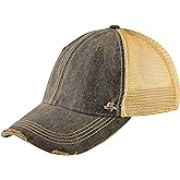 Gritty Bull Vintage Distressed Baseball Cap – Unstructured Fit Adjustable Snapback Hat for Men & Women