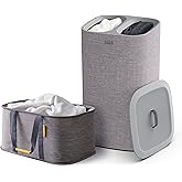 Joseph Joseph Laundry 2 piece set - Hold-All 35L/9.2 Gallon collapsible Washing Basket and Tota 60L/15.8 Laundry Separation H