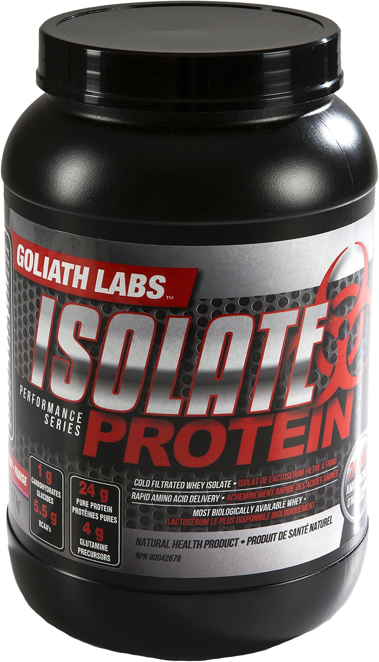 Goliath Labs Isolate Muscle Protein – 100% Cold Filtered Whey Protein – Rapid Amino Acid Delivery – Strawberry – 5 Pound Tub, 68 Servings