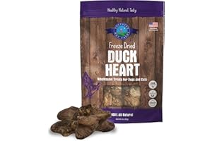Shepherd Boy Farms Freeze Dried Dog and Cat Treats, Duck Heart, All Natural Freeze-Dried Dog Treat & Snack, Made in USA, High in Protein, Essential Nutrition of Raw Food, Single Ingredient 3oz