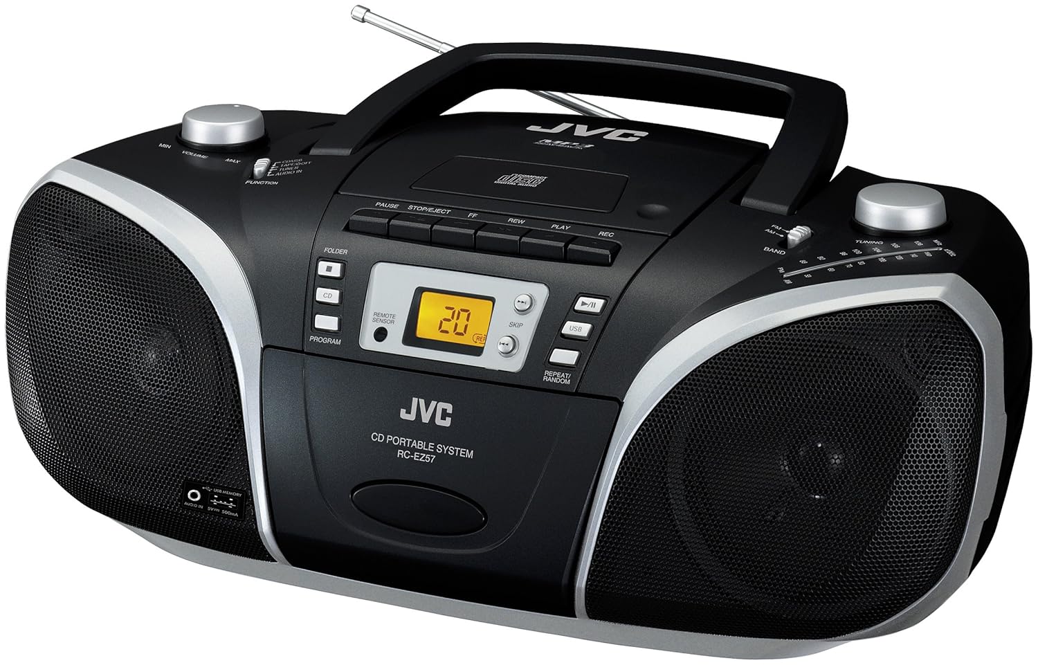 JVC RC-EZ57BE CD/Radio/Cassette/MP3/USB player: Amazon
