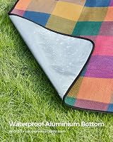 SONGMICS GCM50K Picnic Blanket 195 x 150 cm Insulated Waterproof Red Green view 4