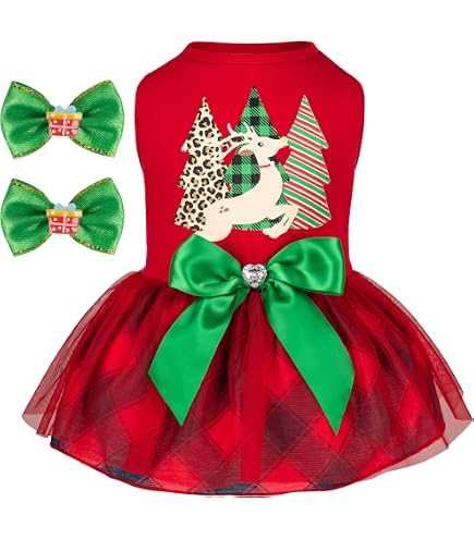 Amazon.com : PIXRIY Christmas Dog Dress - Red Velvet Female Dog