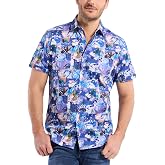 Robert Graham Mens Short Sleeve Patterned Button Down Shirt