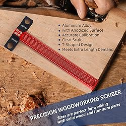 HFM Woodworking Scriber T-Square Ruler 24 Inch