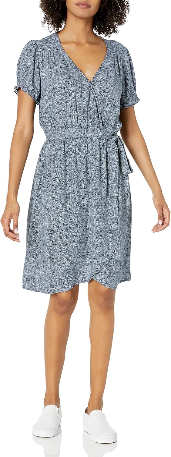 Amazon Brand - Goodthreads Women's Fluid Twill Wrap Dress