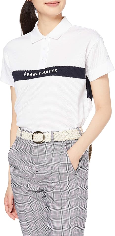 Amazon パーリーゲイツ レディース 半袖 ポロシャツ ポップコーンボーダー ゴルフ 055 ゴルフシャツ 通販