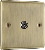 BG Electrical Single Co-Axial Socket Antique Brass Nexus Metal Range