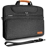 DOMISO 15 15.6 Inch Laptop Bag, Waterproof Business Briefcase for Men, Computer Messenger Shoulder Bag with Strap for Macbook Pro/Lenovo IdeaPad/Acer Aspire/Dell XPS 15/HP/ASUS/MSI, Black