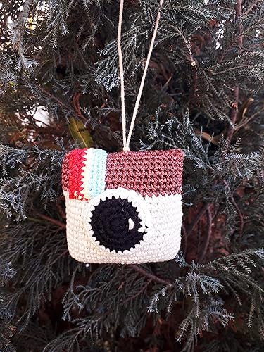 Amazon Com Photo Camera Christmas Tree Ornament Crochet Homemade
