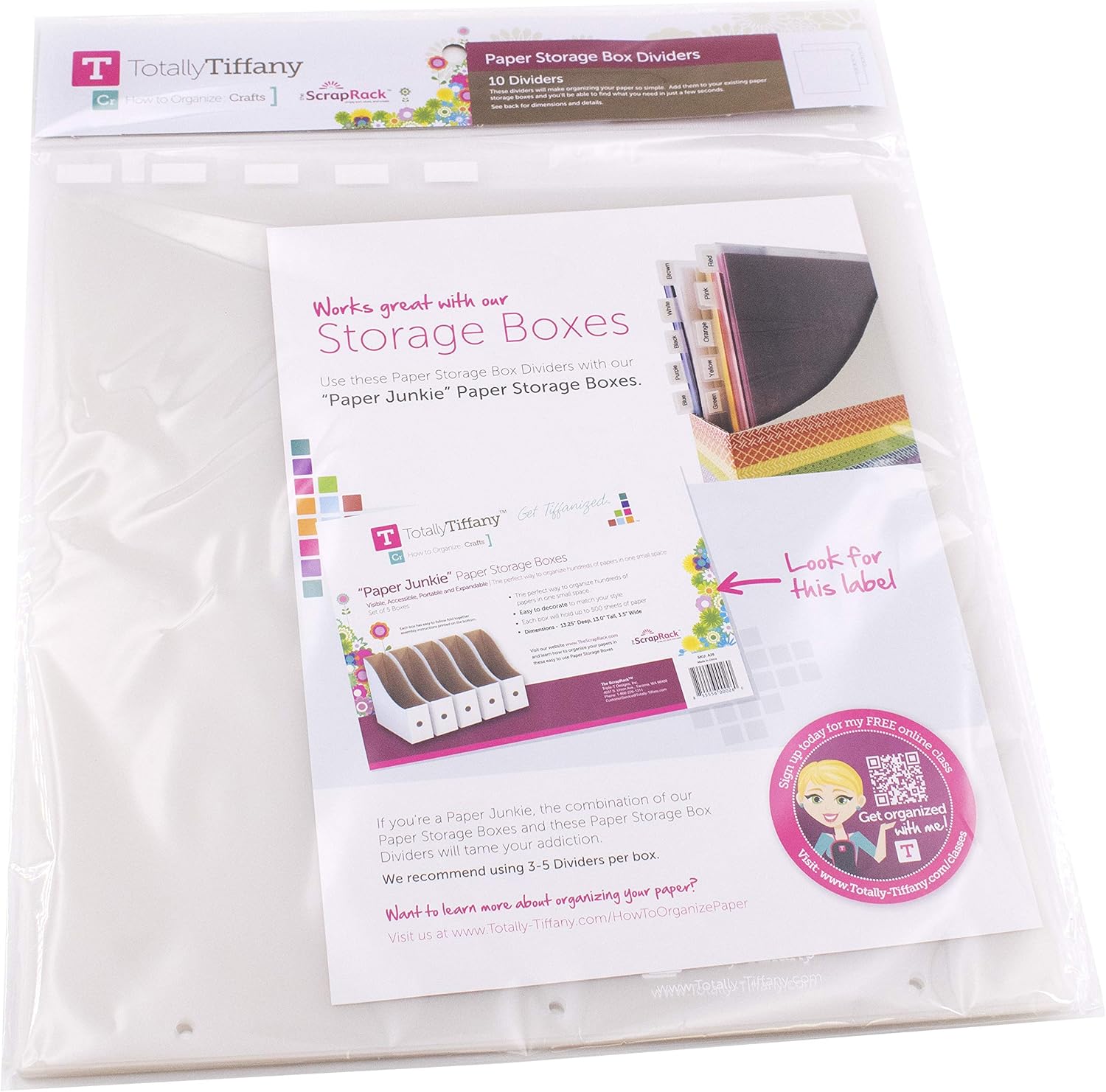 TotallyTiffany ScrapRack Paper Storage Box Tabbed Dividers 10/Pkg12.5inch x 12.5inch BigaMart