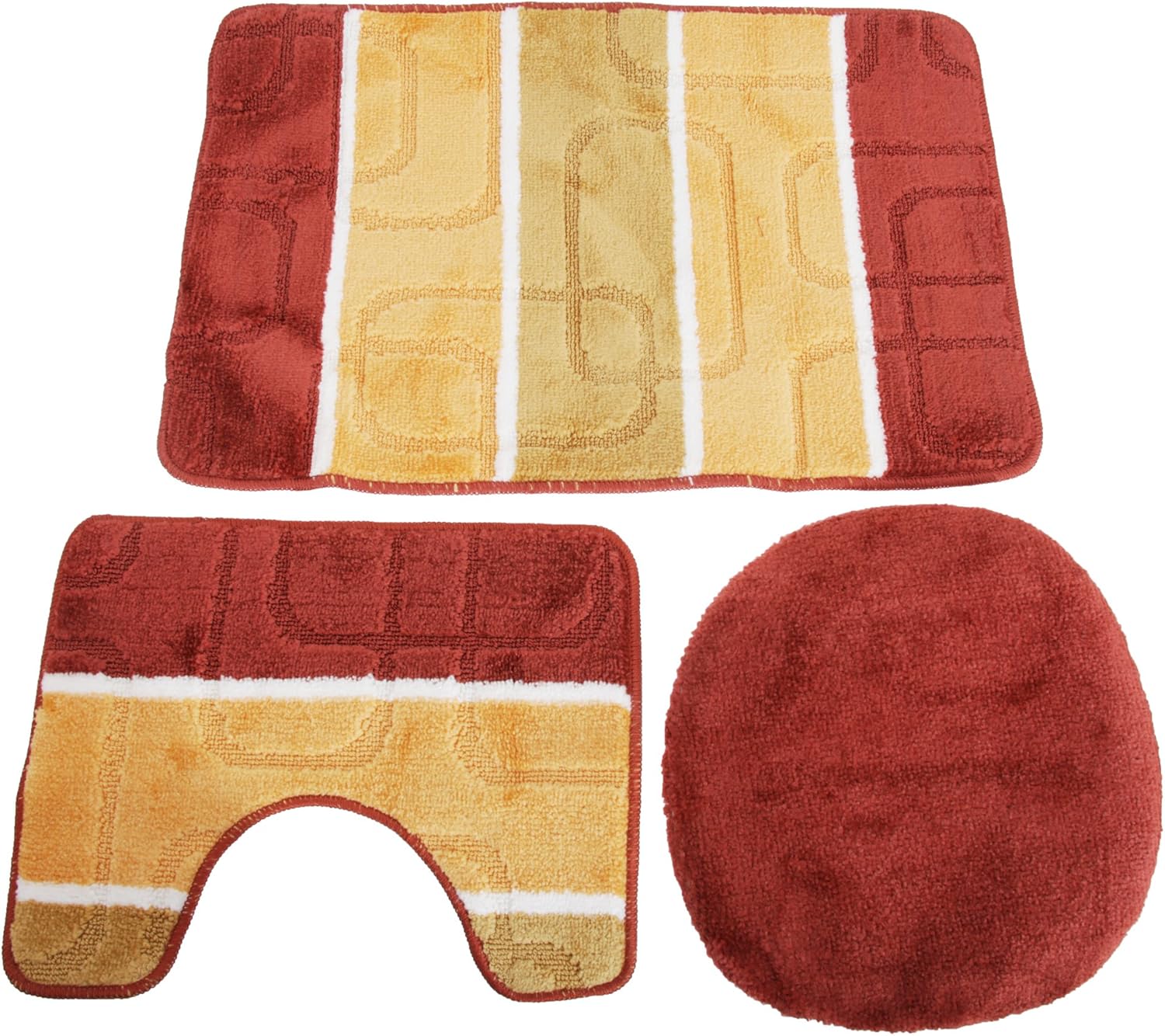 Universal Textiles 3 Piece Oval Pattern Design Bath